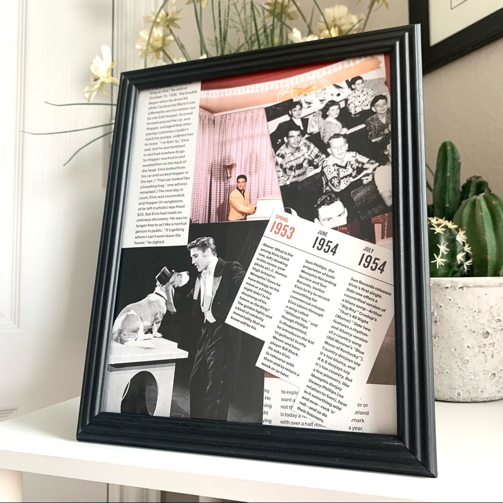Elvis Presley Timeline Collage Vintage Music History Rock n Roll Wall Art